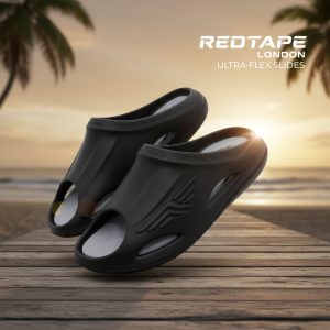 Redtape Black Premium Sliders