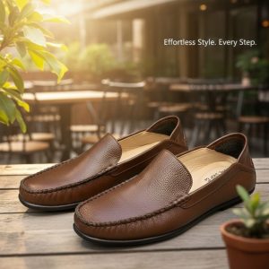 Men Leather Loafers Slip On Chocolate Edition