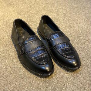 Men Leather Loafers Crocodile Black Edition