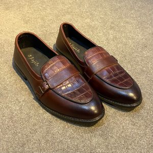 Men Leather Loafers Crocodile Chocolat Edition