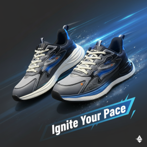 Premium Running Sneakers Black-Gray Edition